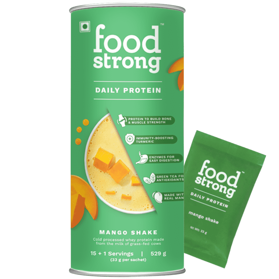 Foodstrong Daily Protein Mango Shake, 16 Sachets, 529 G